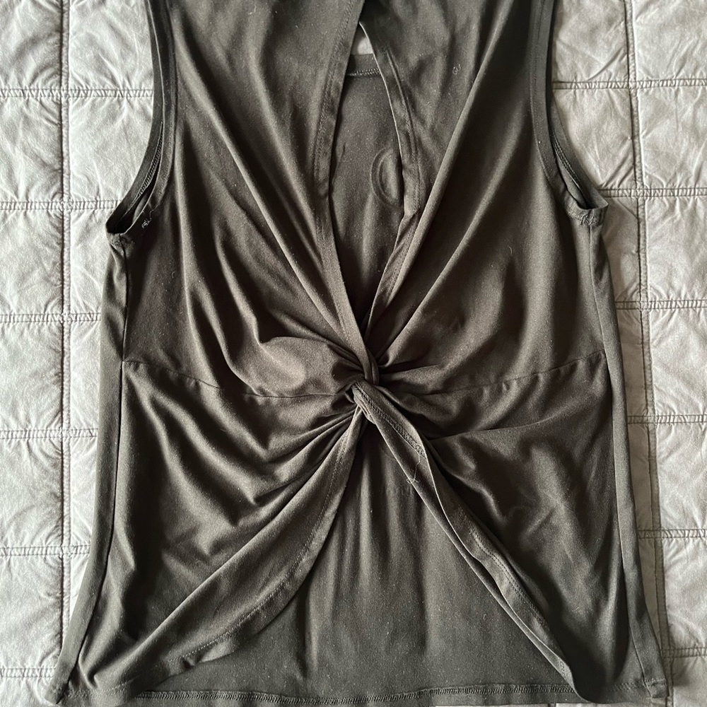 Burn Boot Camp Women's Black Tank Top with Gold 'LOVE' Print and twist back - Picture 2 of 2